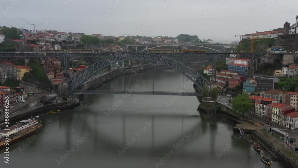 aerial view of downtown Porto with the D Luis bridge - Portugal
aerial view of downtown Porto with the D Luis bridge - Portugal
