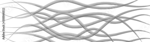 Abstract background of wavy intertwining lines, gray on white