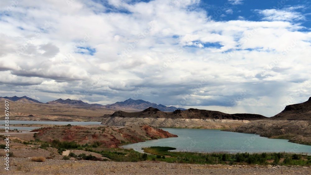 view of a lake in the desert
