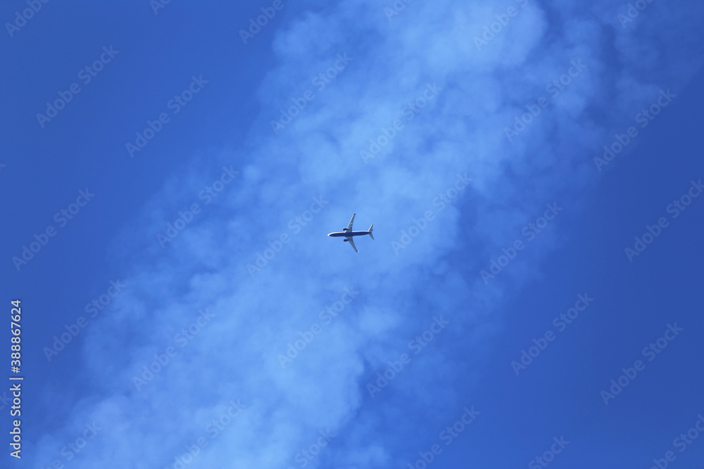 A plane flying in the sky very high A plane flying in the sky very high