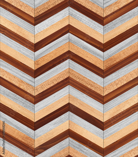 Rough wooden planks texture. Seamless light parquet floor with chevron pattern. 