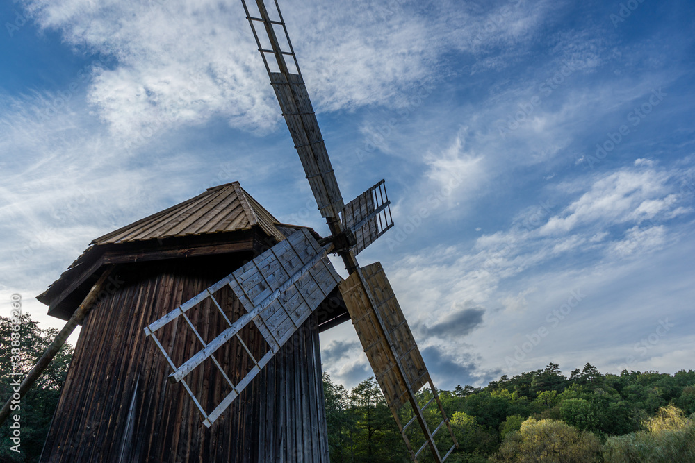 Old Authentic Wind Mill in Romania
