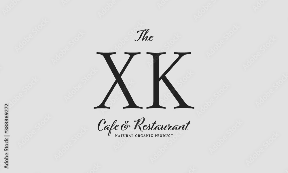 Obraz premium cafe restaurant premade logo initials monogram elegant luxury alphabet