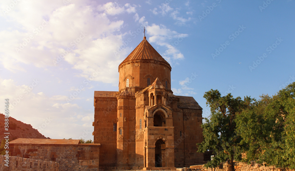 Church Holy Cross Cathedral (Cathedral of the Holy Cross) on Akdamar Island, Lake Van, Turkey