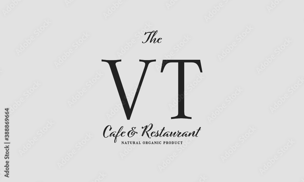 Fototapeta premium cafe restaurant premade logo initials monogram elegant luxury alphabet