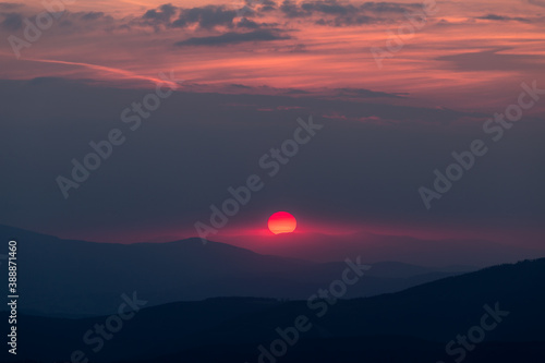 sunset over the mountains