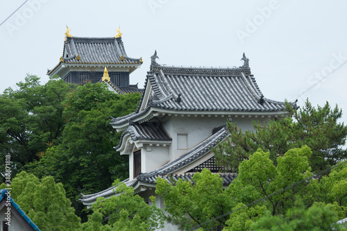 岡山城の月見櫓と天守閣