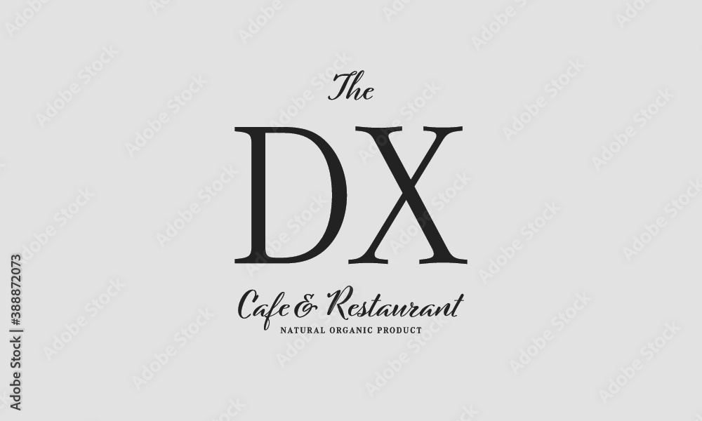 Fototapeta premium cafe restaurant premade logo initials monogram elegant luxury alphabet