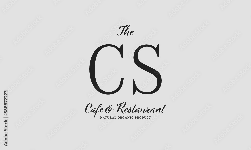 Fototapeta premium cafe restaurant premade logo initials monogram elegant luxury alphabet