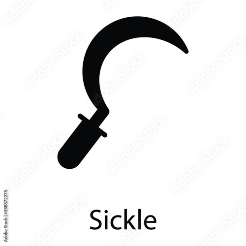 sickle glyph vector icon