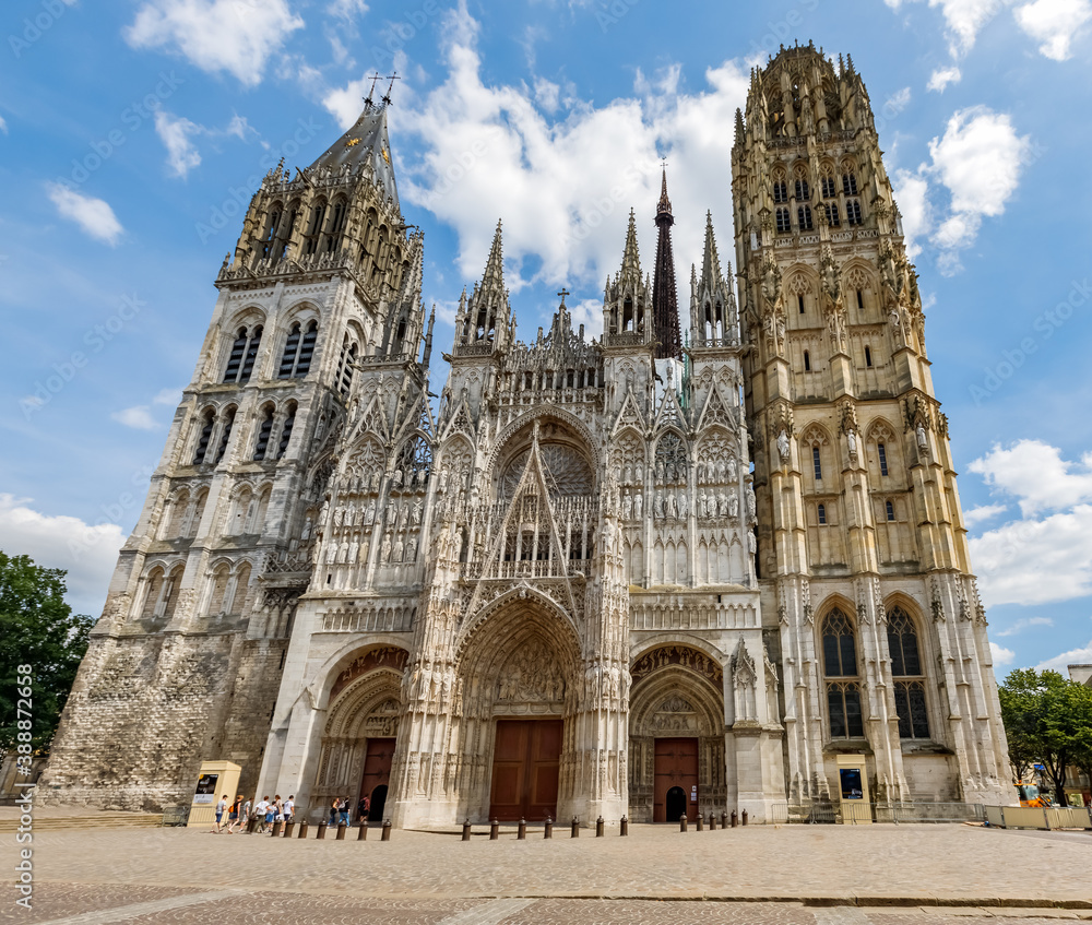 Rouen Cathedral (Cathedrale de Notre-Dame), landmark of Rouen built in 1030, UNESCO world heritage site in France. 