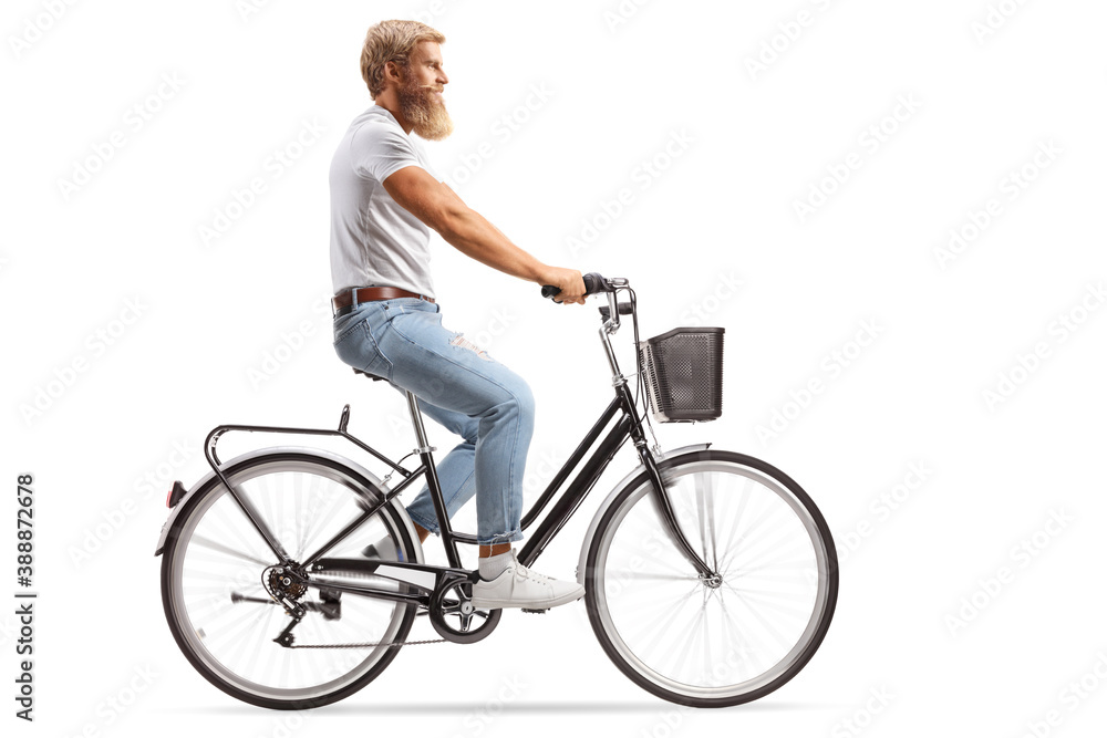 Bearded guy riding a bicycle Bearded guy riding a bicycle