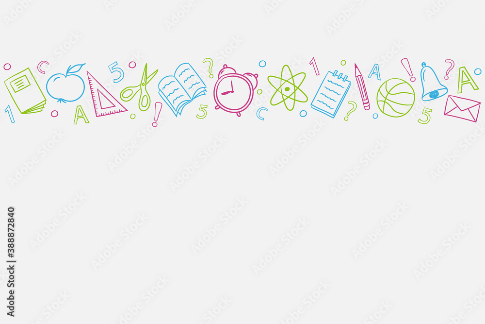 Concept of school frame with funny doodles. Vector Concept of school frame with funny doodles. Vector