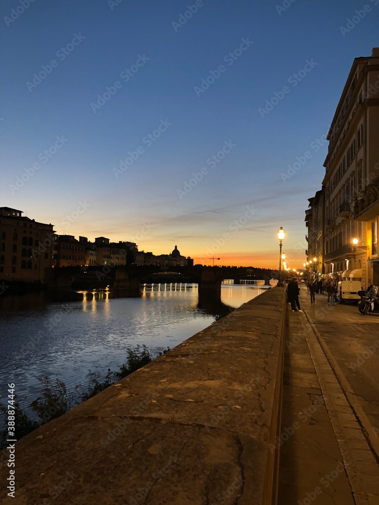 sunset over the river