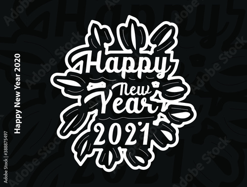 desaign cool writing to celebrate new year 2021 photo