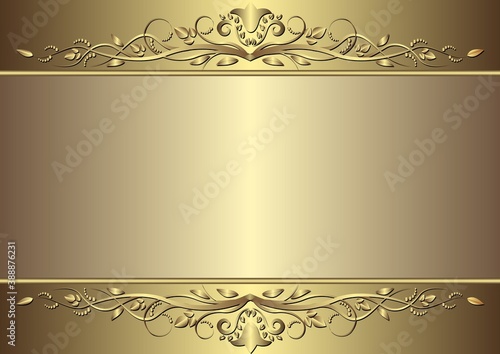 golden background with floral ornament background