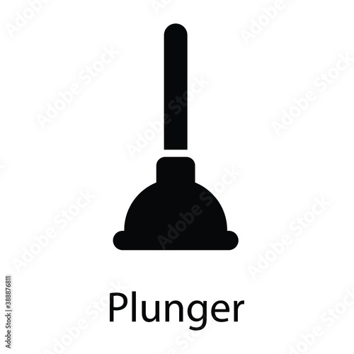 plunger glyph vector icon