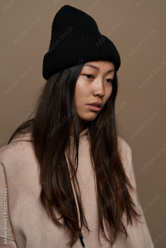 Confident ethnic model looking away Confident ethnic model looking away