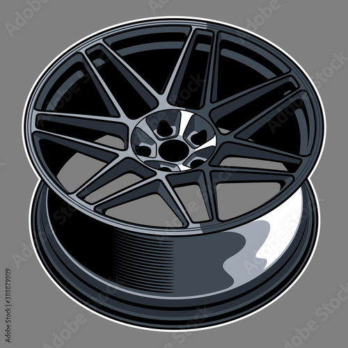 car wheel illustration for conceptual design