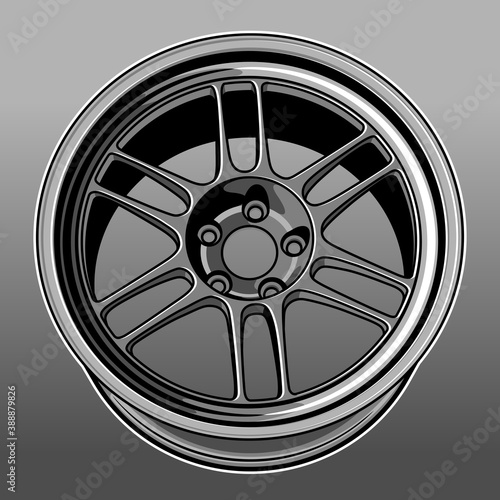 car wheel illustration for conceptual design