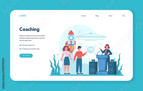 Rhetoric or elocution specialist web banner or landing page.