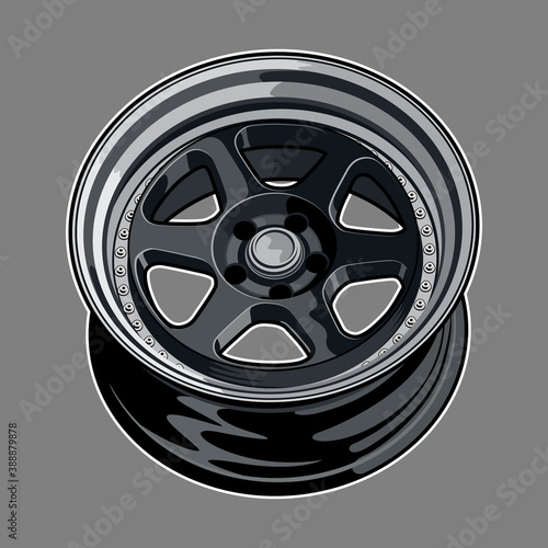 car wheel illustration for conceptual design