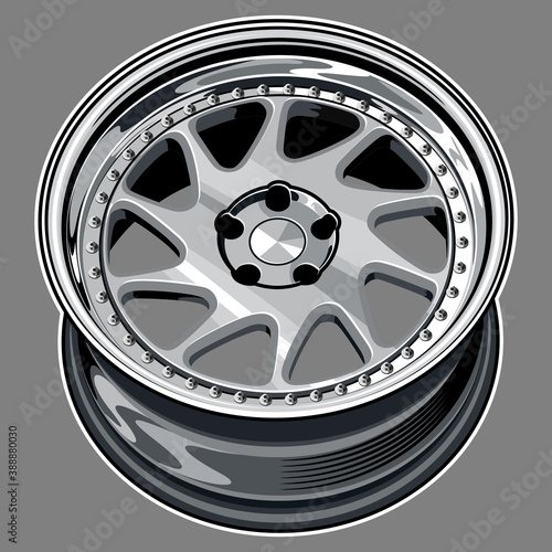 car wheel illustration for conceptual design