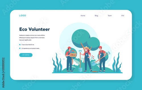 Volunteer web banner or landing page. Charity community support