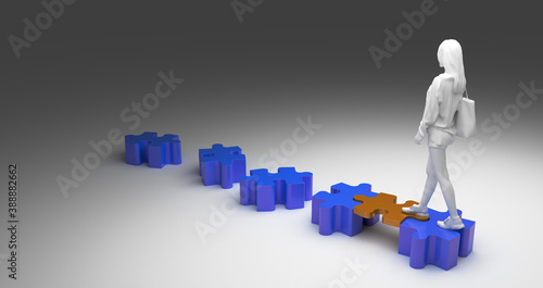 Human choice and business strategy. Conceptual 3d rendering