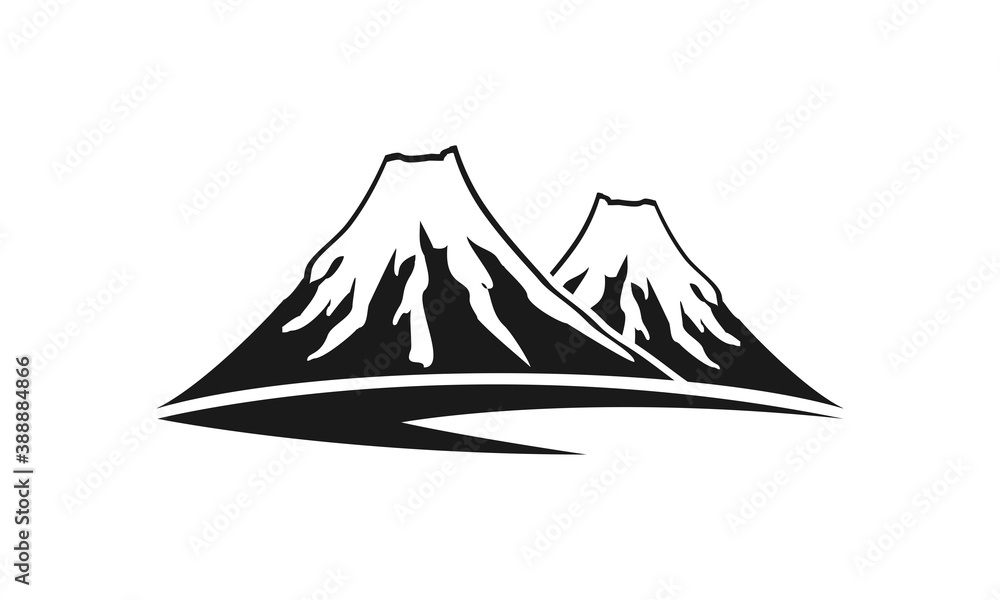 Volcano illustration vector