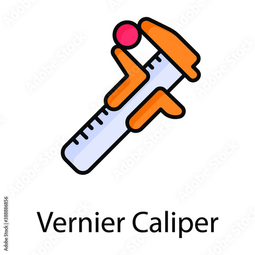 Vernier caliper color line vector icon