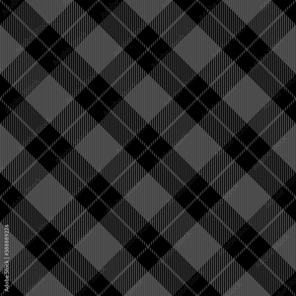 Diagonal tartan Halloween plaid. Scottish pattern in gray and black cage. Scottish cage. Traditional Scottish checkered background. Seamless fabric texture. Vector illustration Diagonal tartan Halloween plaid. Scottish pattern in gray and black cage. Scottish cage. Traditional Scottish checkered background. Seamless fabric texture. Vector illustration