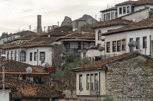 Houses of the old city of Berat, Albania photo