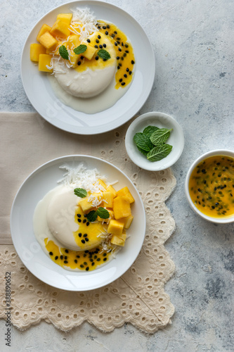 Yogurt Panna Cotta with Passion Fruit