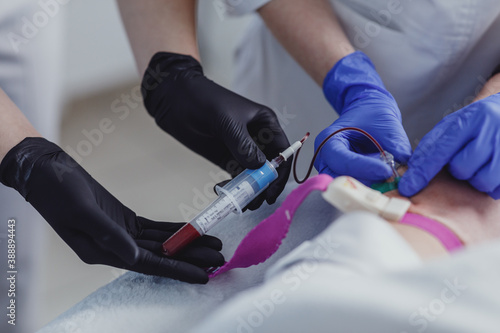 Process of blood collection and testing of health photo