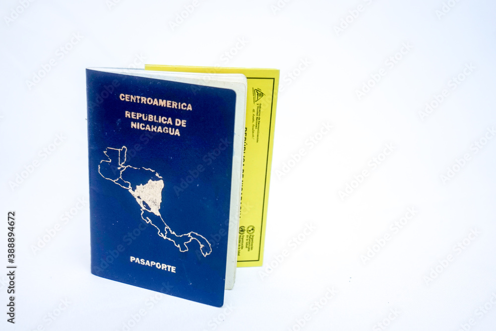 Nicaragua passport isolated with blank background Nicaragua passport isolated with blank background