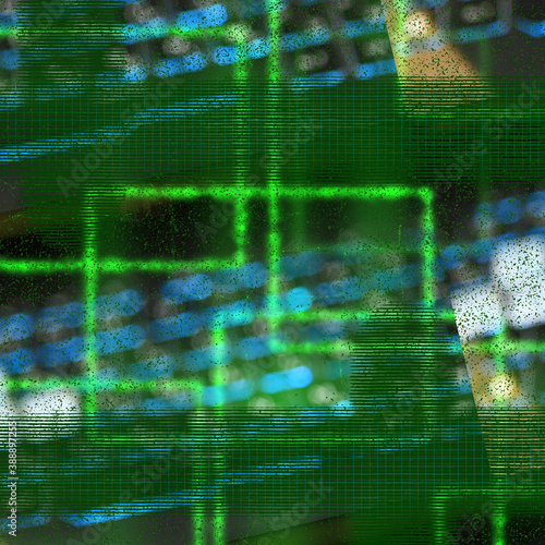 Green technology background. Web development, programming, coding, hacker, cybersecurity, network security concept.