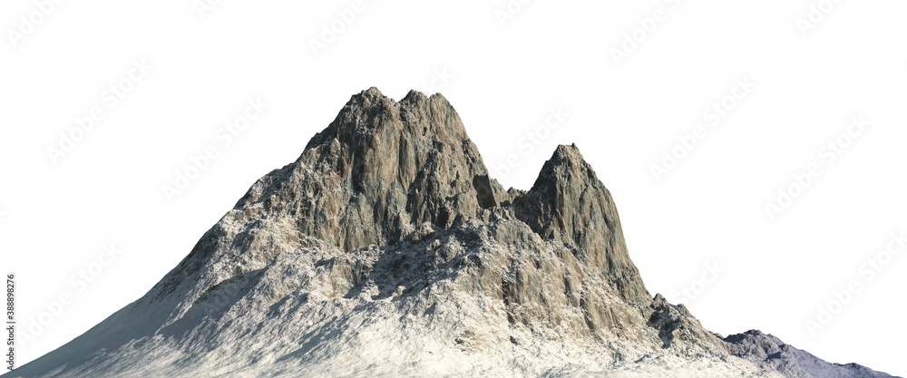 Snowy mountains Isolate on white background 3d illustration Snowy mountains Isolate on white background 3d illustration