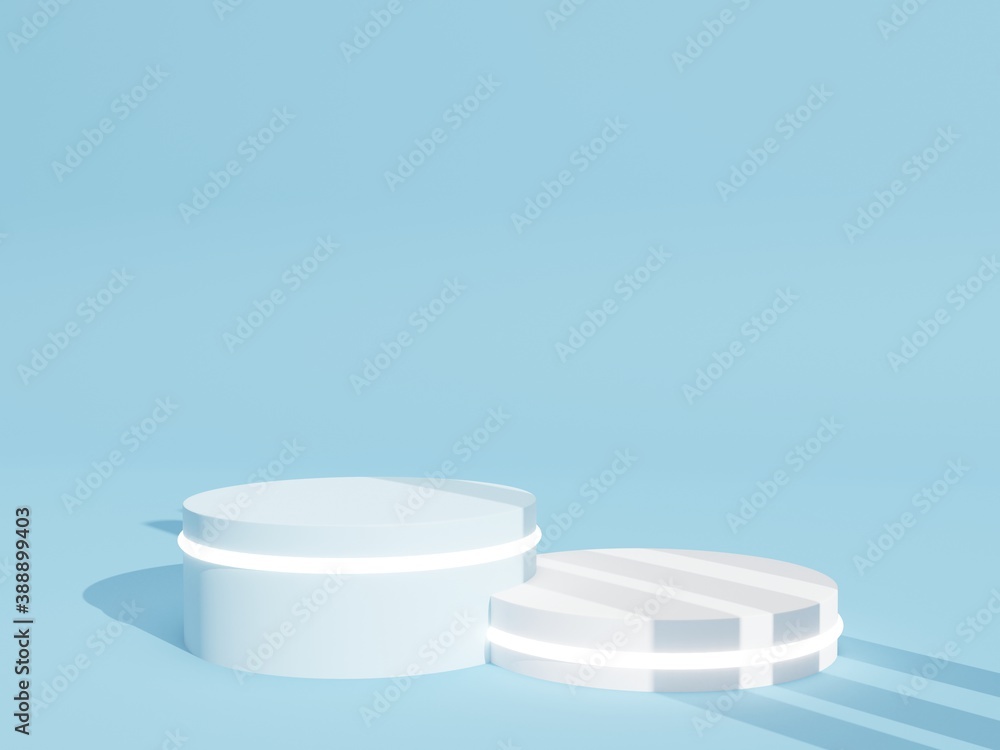 Minimal product display stand with shadow. Mock up podium in abstract white and blue pastel composition, 3d rendering, 3d illustration
Minimal product display stand with shadow. Mock up podium in abstract white and blue pastel composition, 3d rendering, 3d illustration