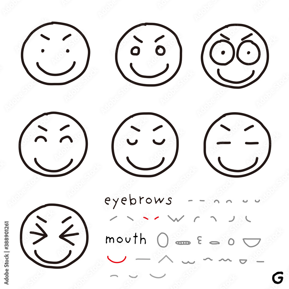 hand-drawn facial expression icon_05_g hand-drawn facial expression icon_05_g
