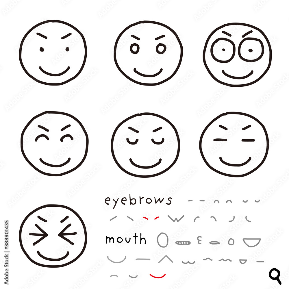 hand-drawn facial expression icon_05_q hand-drawn facial expression icon_05_q
