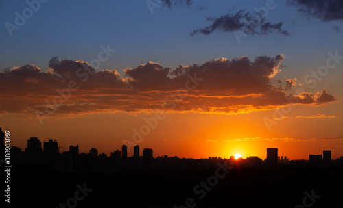 Sunset in Sao Paulo enhancing the city skyline