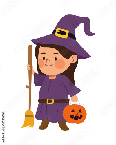 cute little girl dressed as a witch