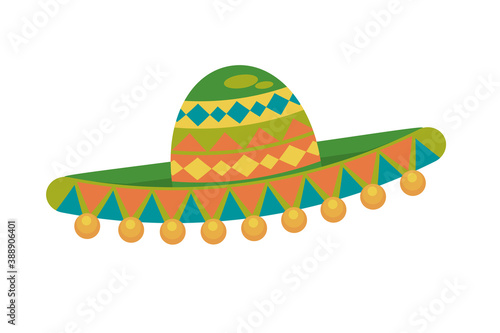 traditional mexican hat flat style icon