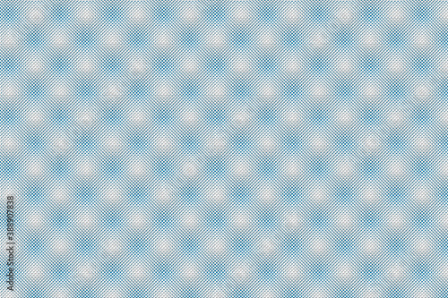 Illustration. Small patten of white squares on blue, with 3D illusion