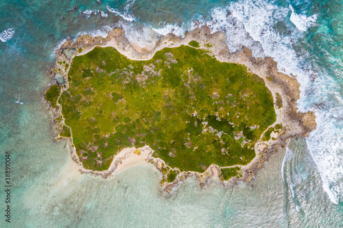 Aerial view of Popoia Island State Bird Sanctuary in Oahu, Hawaii.