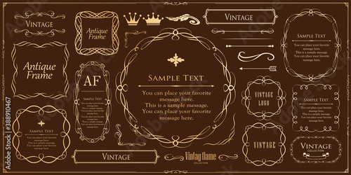 クリスマスのフレームセット、リースのデザイン、オーナメントや装飾デザイン