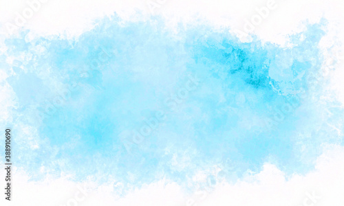 simple nice cute blue light background, pure paint watercolor effect with spots and white borders. A versatile background as a basis for creating banners, brochures, postcards, etc....