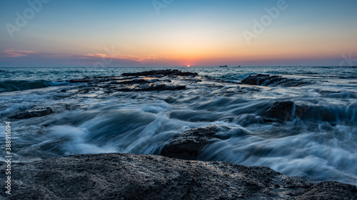 Coastal scenery photography picture at sunset