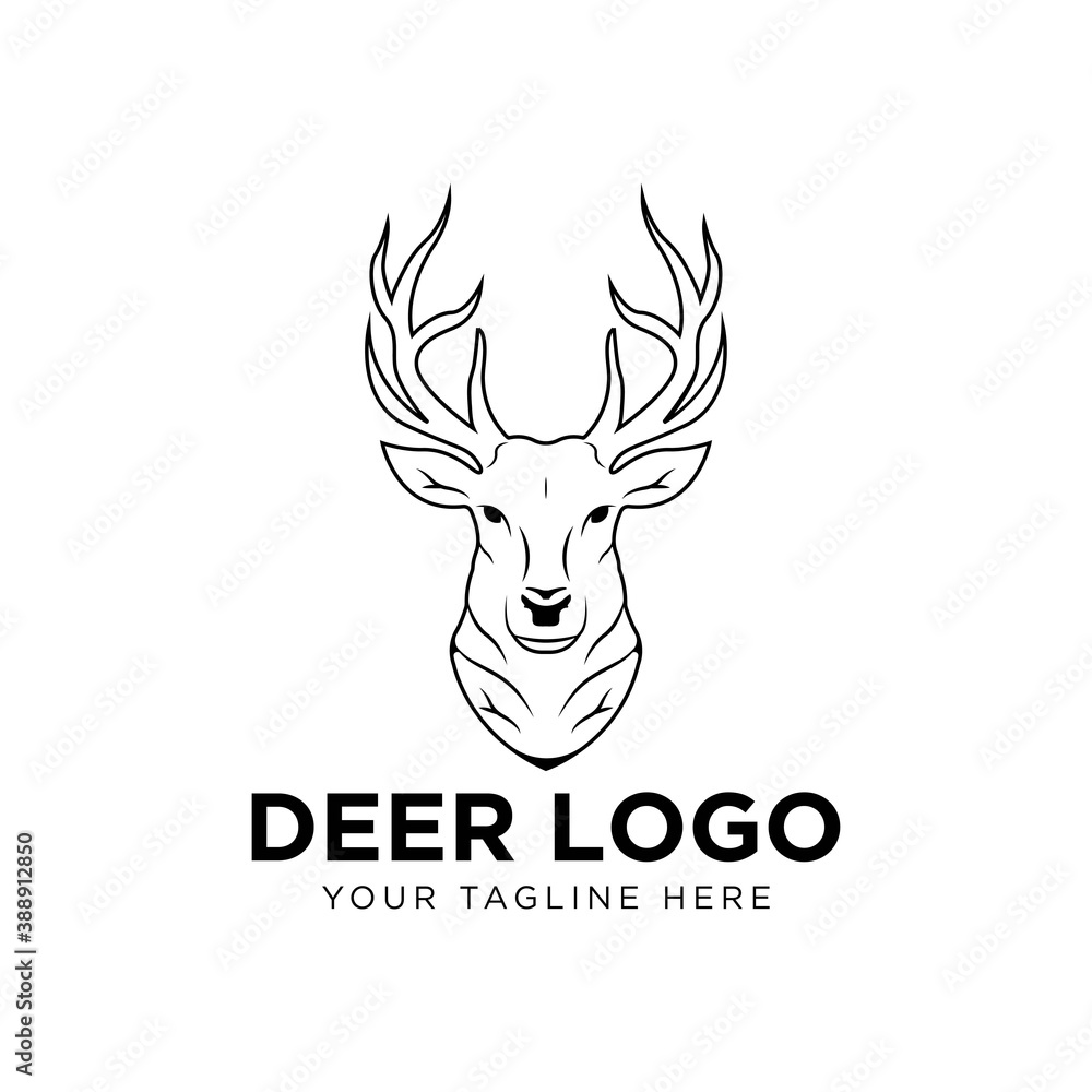Deer head emblem isolated on white background Deer head emblem isolated on white background